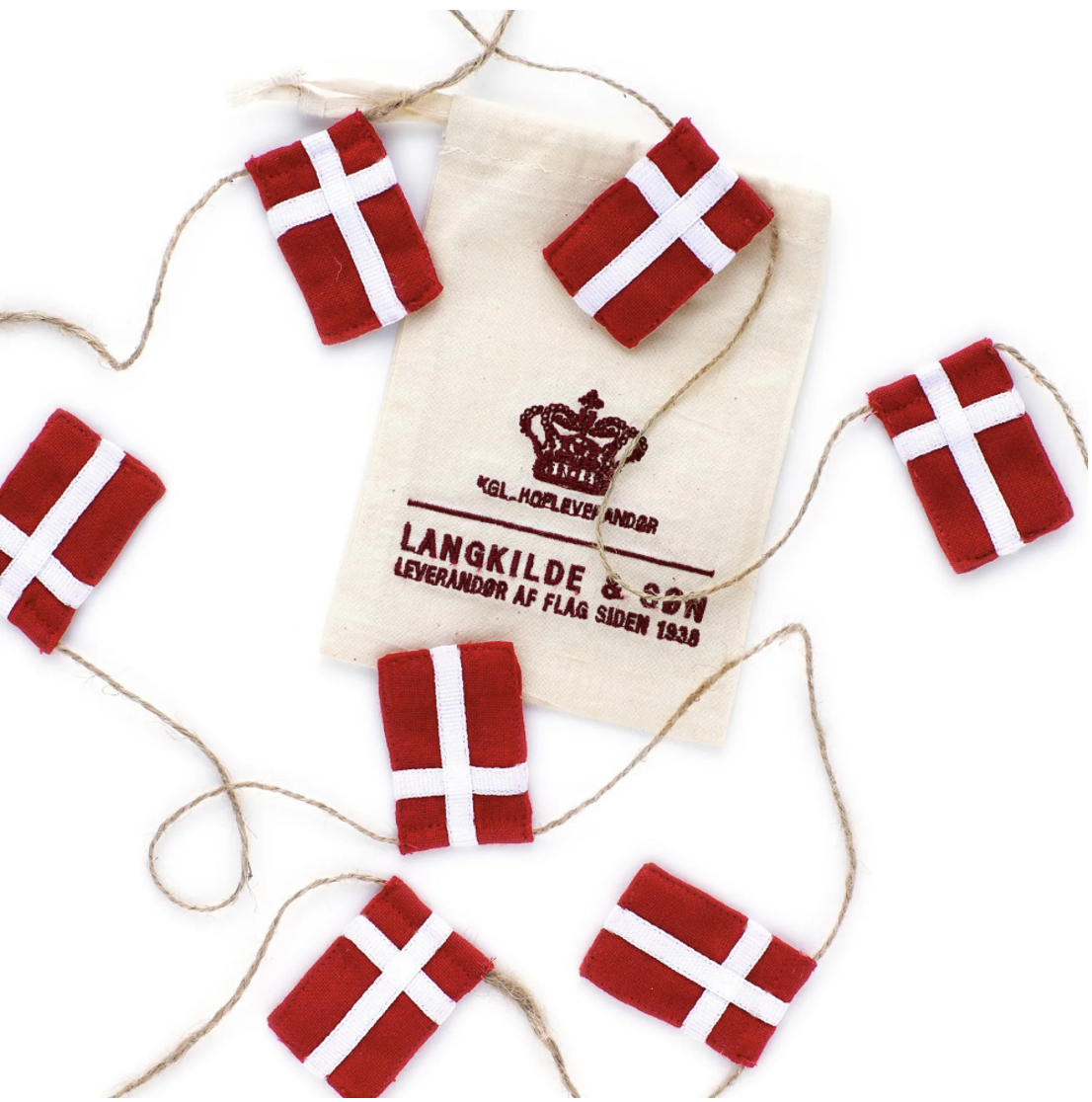 Lille Dannebrogsflag 10 Stk. Ranke