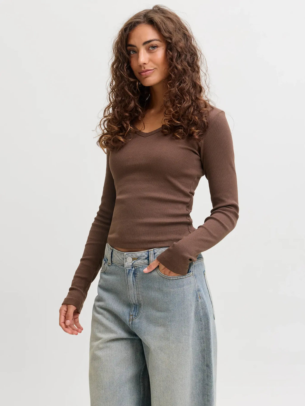 JJXX - Freya V-neck Top Brun