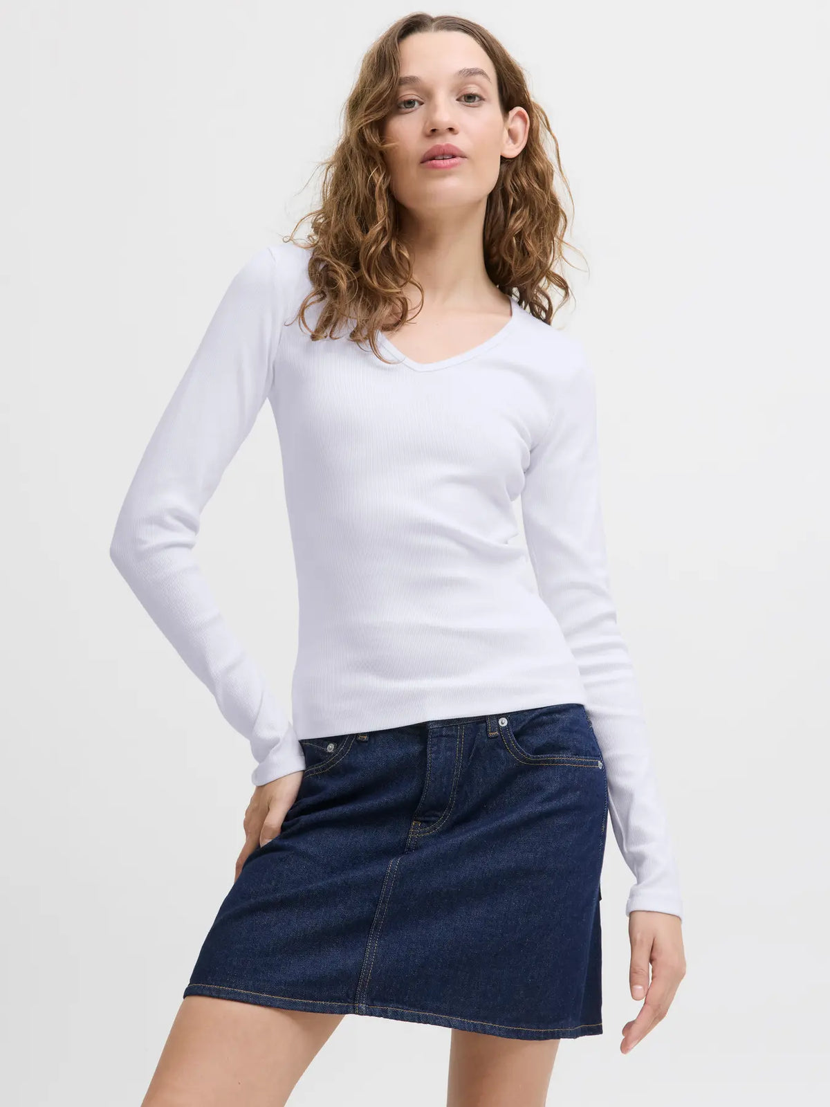 JJXX - Freya V-neck Top Hvid
